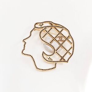Chanel Silhouette Gold Pin Brooch